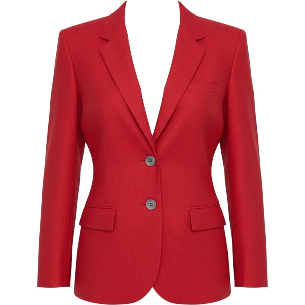 The Villager Vintage Red Wool Blend Blazer Jacket Size 16 Two Button Lined